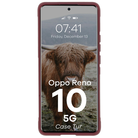 Pancerne etui Bizon Case Tur do Oppo Reno10 5G, burgundowe
