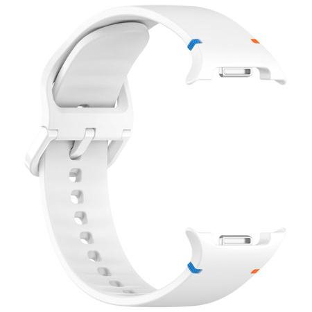 Silikonowy pasek Bizon Strap Watch Silicone G do Galaxy Watch 8 40 mm / 44 mm / 8 Classic 46 mm, biały