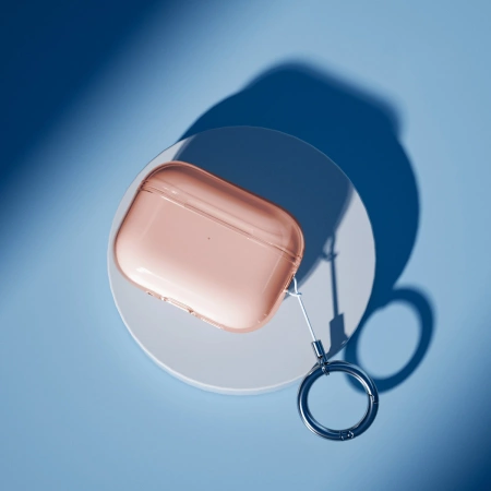 Elastyczne etui z karabińczykiem Bizon Case Headphone Clear do AirPods Pro 3, pomarańczowe