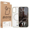 Etui z pierścieniem magnetycznym Bizon Case MatteO do iPhone 17, przydymione-beżowe