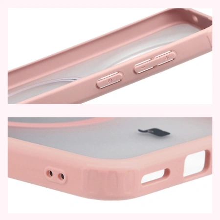 Etui z pierścieniem magnetycznym Bizon Case MatteO do Vivo X300, przydymione-jasnoróżowe