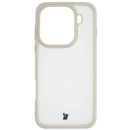 Etui Bizon Case Angelo do Oppo Find X9 Pro, półprzezroczyste z beżową ramką