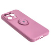 Etui Bizon Case Silicone Ring Sq do Apple iPhone 15 Pro, ciemnofioletowe
