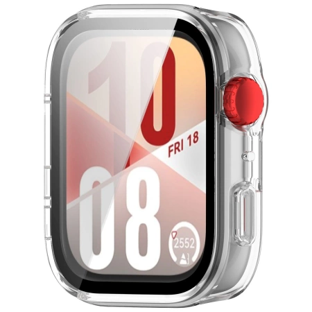 Etui ze szkłem do zegarka Bizon Case+Glass Watch do Huawei Watch Fit 4, przezroczyste