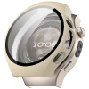 Etui ze szkłem do zegarka Bizon Case+Glass Watch do Huawei Watch 5 42 mm, beżowe