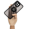 Etui z uchwytem na palec Bizon Case Hybrid Ring do Xiaomi 13, przydymione z czarną ramką