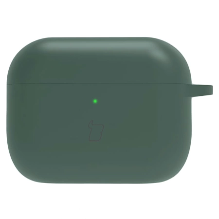 Silikonowe etui z karabińczykiem Bizon Case Headphone Silicone do AirPods Pro 3, ciemnozielone