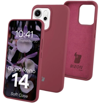 Silikonowe etui Bizon Soft Case do Oppo Reno 14, ciemnofioletowe