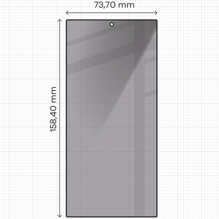Prywatyzujące szkło hartowane Bizon Glass Edge Shadow do Galaxy S24 Ultra, przyciemniane z czarną ramką