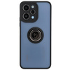 Etui z uchwytem na palec Bizon Case Hybrid Ring do Xiaomi Redmi 12, przydymione z czarną ramką