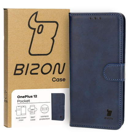 Etui z klapką Bizon Case Pocket do OnePlus 12, granatowe