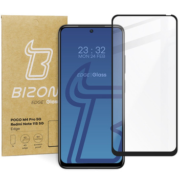 Szkło hartowane Bizon Glass Edge do Poco M4 Pro 5G / Redmi Note 11S 5G, czarne