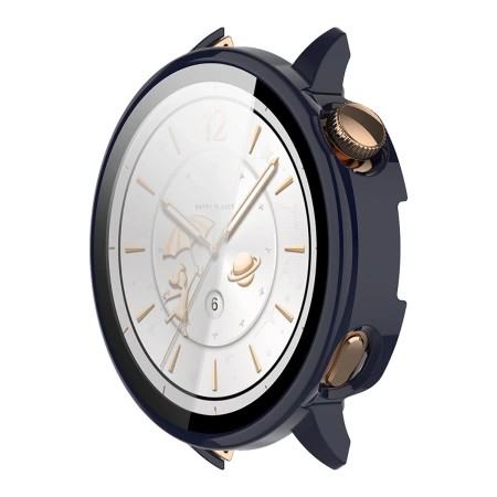 Etui ze szkłem do zegarka Bizon Case+Glass Watch do OnePlus Watch 3 43 mm, niebieskie