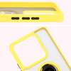 Etui z uchwytem na palec Bizon Case Hybrid Ring do Xiaomi 14T, przydymione z żółtą ramką