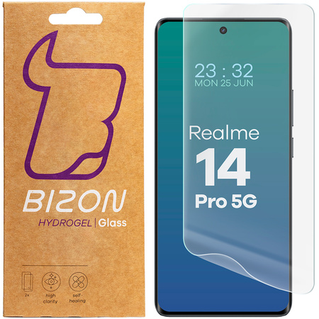 Folia hydrożelowa na ekran Bizon Glass Hydrogel Front do Realme 14 Pro 5G, 2 sztuki