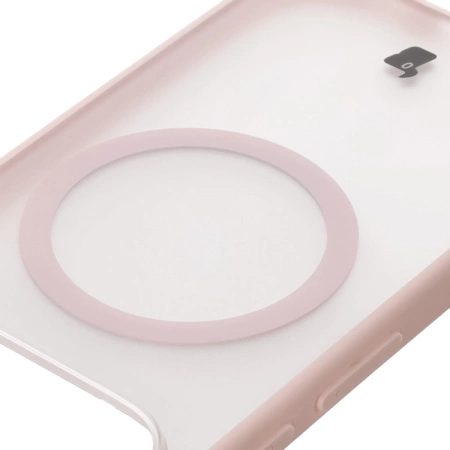 Etui z pierścieniem magnetycznym Bizon Case MatteO do Pixel 10 / 10 Pro, przydymione-różowe