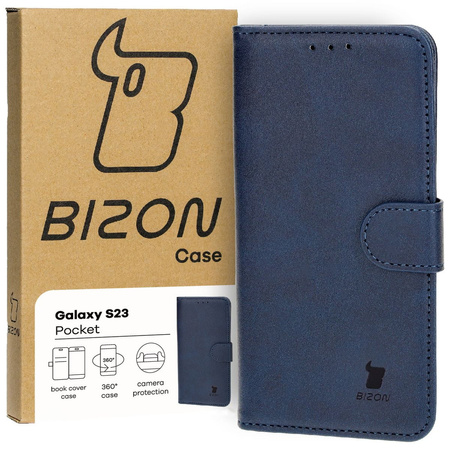 Etui z klapką Bizon Case Pocket do Galaxy S23, granatowe