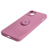 Etui Bizon Case Silicone Ring Sq do iPhone 15 Plus, ciemnofioletowe