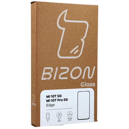 Szkło hartowane Bizon Glass Edge - 2 sztuki + ochrona na obiektyw,  Xiaomi Mi 10T 5G/ Mi 10T Pro 5G, czarne