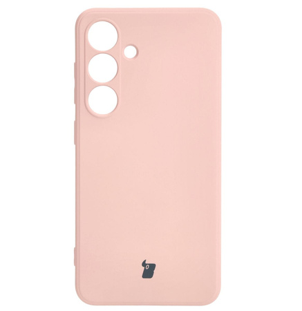 Etui Bizon Case Silicone Sq do Galaxy S24, jasnoróżowe