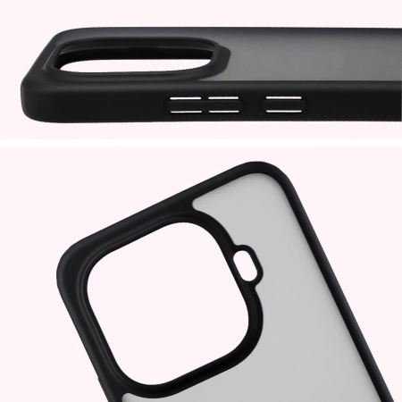 Etui Bizon Case Angelo do Xiaomi 15T Pro, przydymione z czarną ramką