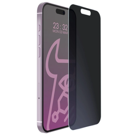 Prywatyzujące szkło hybrydowe Bizon Glass Mule Shadow do iPhone 16, matowe