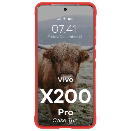 Pancerne etui Bizon Case Tur do Vivo X200 Pro, czerwone