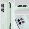 Silikonowe etui z pierścieniem magnetycznym Bizon Soft Case Magnetic do Xiaomi 17, pistacjowe