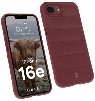 Pancerne etui Bizon Case Tur do iPhone 16e, burgundowe