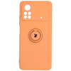 Etui Bizon Case Silicone Ring do Xiaomi Poco X4 Pro 5G, pomarańczowe
