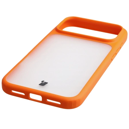 Etui Bizon Case Angelo do iPhone 17 Pro Max, półprzezroczyste z pomarańczową ramką