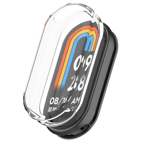 Etui z osłoną ekranu Bizon Case Watch Felipe do Xiaomi Smart Band 10, przezroczyste