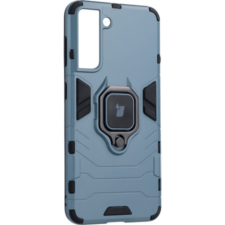 Etui Bizon Case Armor Ring do Galaxy S21, niebieskie