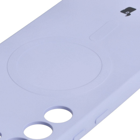 Etui silikonowe z pierścieniem magnetycznym Bizon Case Silicone Magnetic do Galaxy S23 Plus, jasnofioletowe