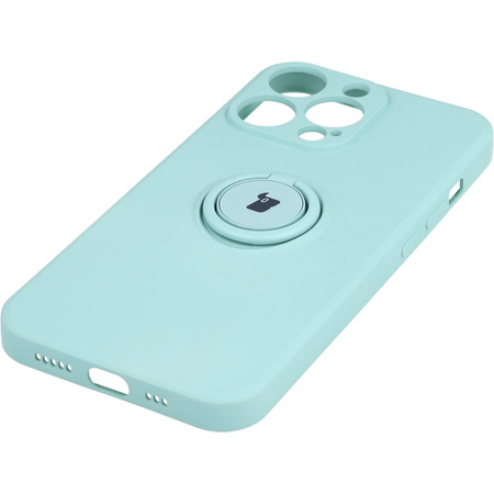 Etui Bizon Case Silicone Ring do iPhone 13 Pro, turkusowe