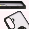 Etui z uchwytem na palec Bizon Case Hybrid Ring do Galaxy A56 5G, przydymione z czarną ramką