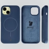 Silikonowe etui z pierścieniem magnetycznym Bizon Soft Case Magnetic do iPhone 15, granatowe
