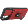 Etui Bizon Case Camshield Card Slot Ring do iPhone 14, czerwone