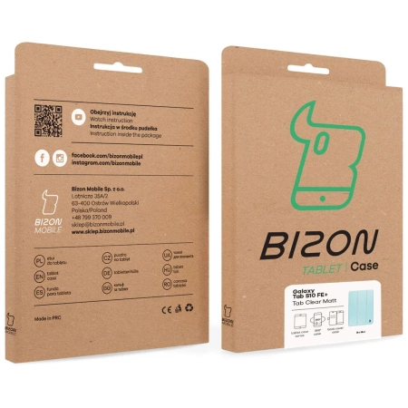 Etui z klapką Bizon Case Tab Clear Matt do Galaxy Tab S10 FE Plus, błękitne