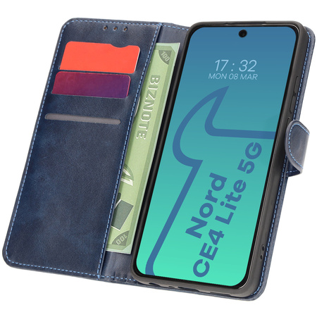 Etui z klapką Bizon Case Pocket do OnePlus Nord CE4 Lite 5G, granatowe