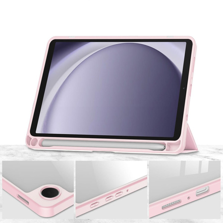 Etui Bizon Case Tab Clear Matt do Galaxy Tab A9, jasnoróżowe