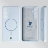 Silikonowe etui z pierścieniem magnetycznym Bizon Soft Case Magnetic do Galaxy S25 Plus, błękitne