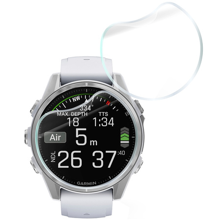 Folia hydrożelowa na ekran Bizon Glass Watch Hydrogel do Garmin Fenix 8 AMOLED 43 mm, 2 sztuki