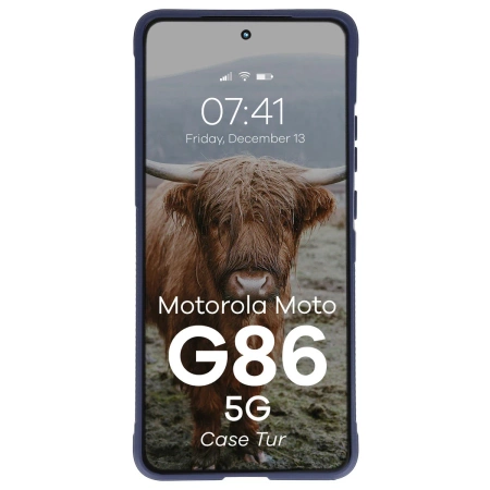 Pancerne etui Bizon Case Tur do Motorola Moto G86 5G, granatowe