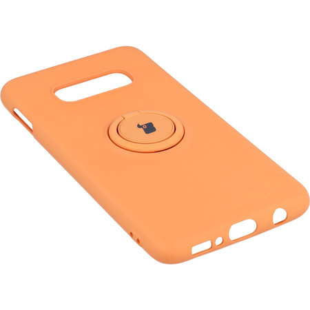 Etui Bizon Case Silicone Ring do Galaxy S10e, pomarańczowe