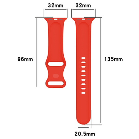 Pasek Bizon Strap Watch Silicone S do Apple Watch 38/40/41/42 mm, czerwony