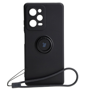 Etui Bizon Case Silicone Ring Sq do Xiaomi Redmi Note 12 Pro 5G / Poco X5 Pro, czarne