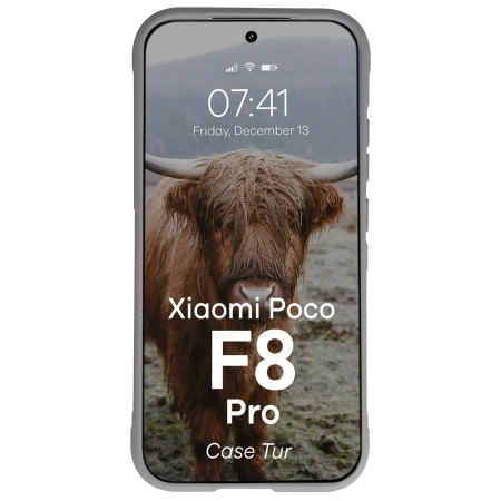Pancerne etui Bizon Case Tur do Xiaomi POCO F8 Pro, jasnoszare
