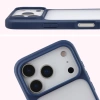 Etui Bizon Case Angelo do iPhone 17 Pro, półprzezroczyste z granatową ramką