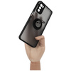 Etui z uchwytem na palec Bizon Case Hybrid Ring do Motorola Moto G42 , przydymione z czarną ramką